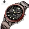 Mode Hout Mannen Horloge Relogio Masculino Topmerk Luxe Stijlvolle Chronograaf Militaire Horloges Uurwerken in Houten polshorloge fo2744