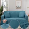 Крышка стула в клетку из кукурузного флисового флиса синий диван крышка для гостиной сплошной цвет всеобъемлющий современный эластичный угловой диван.