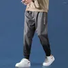 Calça masculina pacote de tubo reto guarda de pés homens soltos primavera e outono basquete na versão coreana do esporte casual de tendência
