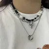 Anhänger Halsketten Punk Stern Barock Perle Halskette Für Frauen Asymmetrische Schwarz Weiß Perlen Choker Schmuck Party Geschenk