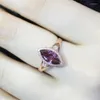 Küme Yüzükleri 2022 585 Mor Altın 14K Gül Kristal Kart Koyu Ruby Markise Kadınlar İçin Lüks Takı Düğün Hediyesi