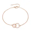 Pulseiras de elo 2023 simples 316L pulseira de círculos de aço inoxidável para escritório feminino moda fina joias de amizade