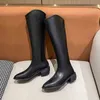 Boots Dress Shoes Fashion Leather Knee High Autumn Winter Women Motorcycle Pointed Toe Zipper Ytmtloy Botines De Mujer Sexy