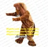 Brown Long Fur Lion Mascot Mascot Costume Adult Cartoon Characon Testifit Suit Commercial Promotion Performance théâtrale ZZ8033