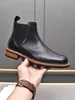 Block Herenlaarzen Casual Business Chelseaboots Designer Luxury Canved Leatherboots Britse lederen schoenen