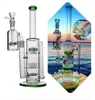 14.5inchs Gravity Glass Bongs Water Pipes Hookahs Bubbler Recycler Dab Rigs Ash catcher with 14mm Joint Smoke Pipe