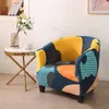 Chair Covers Geometric Printed Tub Sofa Cover Stretch Spandex Coffee Bar Club Living Room Slipcover Furniture Protector