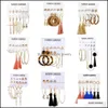 Dangle Chandelier Womens Earrings Hoopdangle Stud Gold Sier Plated Tassel Earring Creative Simple Acrylic Set 6 Pairs Drop Deliver Dhw8E