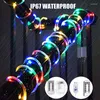 Corde Decorazione natalizia Luci da festa Ghirlanda stradale esterna Festone invernale Tubo a led Corda Luce solare / USB / Batteria 7/12 / 22M