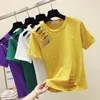 Women's T Shirts Short Sleeve Tshirt Cotton Woman Korean Style Loose Fitting 2XL T-shirt Women's Hollow Holes Tee Students Tops