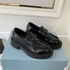 Designer schoenen platform Loafers sneakers lederen dikke sneaker schoen zachte koeienhuid rubberen zwart glanzende ronde hoofd dames dikke bodem 2022 mannen vrouwen maat 35-46 met doos