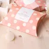 Confezione regalo 10 pezzi 20 pezzi 50 pezzi 100 pezzi Confezione regalo a pois rosa Carta artigianale Cuscino Scatole per bomboniere Torta Sacchetti per feste Eco friendly Kraft