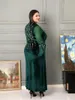 Vêtements ethniques Abayas pour femmes Dubaï 2022 Robe de strass verte Robe d'anniversaire musulmane Ropa Musulmana Mujer Robes de Fiesta