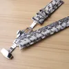 Watch Bands Special Snake Leather Watchbands Strap White With Black Mixed Color Watches Accessories Silver Metal Buckle 20mm 22mm Men's