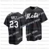College Baseball Wears 2021 Maillot de baseball All Black Fashion and Players 'Week-end NewYork 20 Pete Alonso 48 Jacob deGrom 1 Amed Rosario 30 Michael Conforto 33