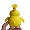 Silicone amarelo Bongo Bong Gonga Kawayi Burner de água Tubo de água com tigela de vidro de 14 mm Tabaco Bubbler adorável mini bongos altura 12,5 cm