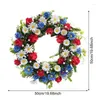 Fiori decorativi 20 pollici Ghirlande del Giorno dell'Indipendenza del 4 luglio Ghirlande di fiori artificiali Bianco Rosso Blu Colori Porta d'ingresso commemorativa