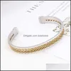 Bracciale rigido Catena in acciaio inossidabile Bracciale geometrico aperto Bracciale donna Gioielli moda Party Ball Amici Accessori regalo Szqch040Bangle Dhlyh