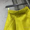 Röcke Gelber Rock für Frauen 2022 Frühling und Sommer Dreidimensionale Schleife Taille A-Linie Satin Mini Faldas Weibliche Kleidung