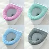 Toilet Seat Covers 2pcs Winter Warm Cover Closestool Mat Washable Bathroom Accessories Knitting Pure Color Soft O-shape Pad