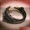 Cluster Rings Cluster Rings Hip Hop Blackgold Eagle Claw Ring For Men Women Vintage Gothic Zircon Demon Jewely Rock Punk Gift Party DH3KL