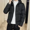 Men's Down Nice Brand Men Clothing Winter Cotton-Padded Jacket Warm Clothes Korean Stysle Coat Plus Size Long Sleeve Ropa Windbreaker Tops