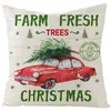 Kerstdecoraties Luanqi Merry Cushion Cover Gingerbread Man Tree Sneeuwman Linnen kussensloop 2022 Navidad Xmas Noel ornamenten