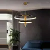 Lustres LED chinois cuivre bambou noir or lampes suspendues Lustre Lustre éclairage Suspension Luminaire Lampen pour Foyer salle à manger