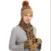 Basker Three-Piece Women's Glove Sticked Hats Scarf Gloves Set Hat Pompon Winter Warm Mitten Cap Beanie Set Caps Fashion Soft Autumn