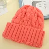 Autumn Winter Hats for Women Girls Wool Blided Knit Wool Par Cap Lady Thread Sticked Beanie Chapeau Femme