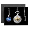 Pocket Watches Freemason Watch Set Moda Silver Quartz Pingente Relógio Carta do colar Colo