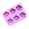 6-Cavidades Sakura em forma de silicone molde Diy Chocolate Pudding Candy Cake Cookies Mold Birthday Baking Supplies MJ1035