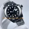 4 Style With Box Watch Men's All Black DLC PVD 40mm Blue Ceramic Bezel Steel Bracelet Sport Mens 2813 Movement Automatic Mechanical Watches