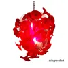 Elegante kunst LED hanglampen Bloemvorm Rode kroonluchters CE UL Certificaat Handgeblazen glas Kroonluchter verlichting Hangende kristal kroonluchters LR1372