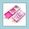 Outras maquiagem de 25 mm de vison cílios de pacote de pegadores de borboleta caixa de embalagem de embalagem de embalagem de cristal caixas de cílios vazios com bandeja recre estojo d dhwcz