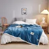 Blankets Solid Color Milk Velvet Blanket Thickened Throws Sofa Bed Quilt Covers Kids Adults Warm Soft Home Office Travel Siesta