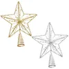 Decorações de Natal Tree Star Topper Xmas decoração Decoração Holida de férias Treetop Glitter Hollow Decoração em forma de pentagrama Sparkling3d