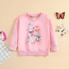 Hoodies Little Girls Casual Hoodie Toddlers Cartoon Colorful Futterfly Printing Lång ärm Sweatshirts Baby Kids Spring Autumn Tops