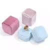 Velvet Jewelry Box Octagon Double Ring Boxes Square Display Gift Case with Detachable Lid Storage Container Earrings Cases