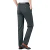 Men's Pants Waist Trousers Color Thin Elastic Solid Casual High Business Men's