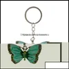 Schlüsselanhänger Schlüsselanhänger Modeaccessoires Kristall Tier Schmetterling Silber Vintage Strass Schlüsselanhänger Ringe Schmuck Geschenk Auto Charms Hol Ottfb