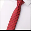 Laço laços 2022 Brand Fashion Slim Formal Business for Men Red Striped 6cm Gravata Profession Work Corbatas Tie Freat Box Caixa