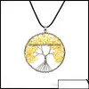 Collane con ciondolo Collane con ciondolo Pendenti Gioielli Alta qualità 7 Chakra Albero della vita Quarzo Collana in pietra naturale Donna 16 Stile Otw0L