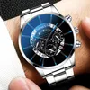 Men's Watch 2021 Fashion European and American Quartz Classic Black Watch Steel Steel Steel Belt Automatic C338E