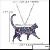 Pendentif Colliers Pendentif Colliers Pendentifs Bijoux Colorf Double Face Acrylique Impression Chat Chien Dragon Cheval Chameau Collier Pour Wom Oty1T