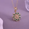Pendant Necklaces 5PCS Dainty Flower Necklace For Women Charm Zircon Crystal Chain Gold Jewelry Gift