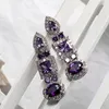 Dangle Earrings ChengLong 2022 The Mysterious Pendientes Violeta Rockets With CZ Party Earring In Rhodium Cover