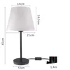 Tafellampen modern dimable touch bed lamp nachtkastje bureau licht met stoffen lampenkap USB snel proteerbare laadpoort US/EU -plug