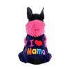 Dog Apparel Pet Cute Costume I Love Mama Papa Hoodies For Autumn Winter Puppy Comfortable Warm Clothes With Caps Sweatshirt