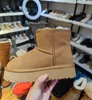 2022 Новое прибытие Зимнее Ultra Mini Platform Designer Designer Angle Snow Fur Boot Brown Australia Теплые пинетки для женщины настоящая кожа